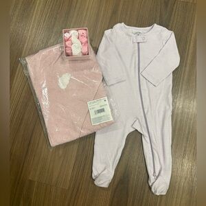 NEW Kylie Cosmetics Baby Bath Towel, Scrunchie Pack, and 9m Carter’s Onesie